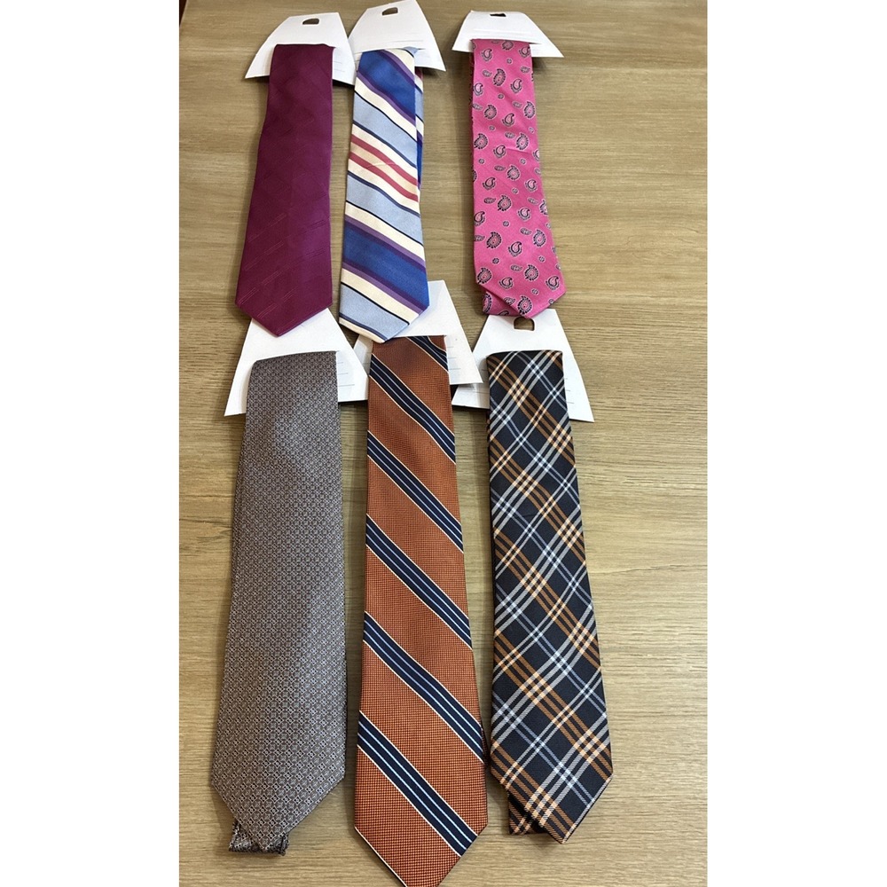 Lot Of 6 Roundtree & Yorke 100% Silk Mens Ties